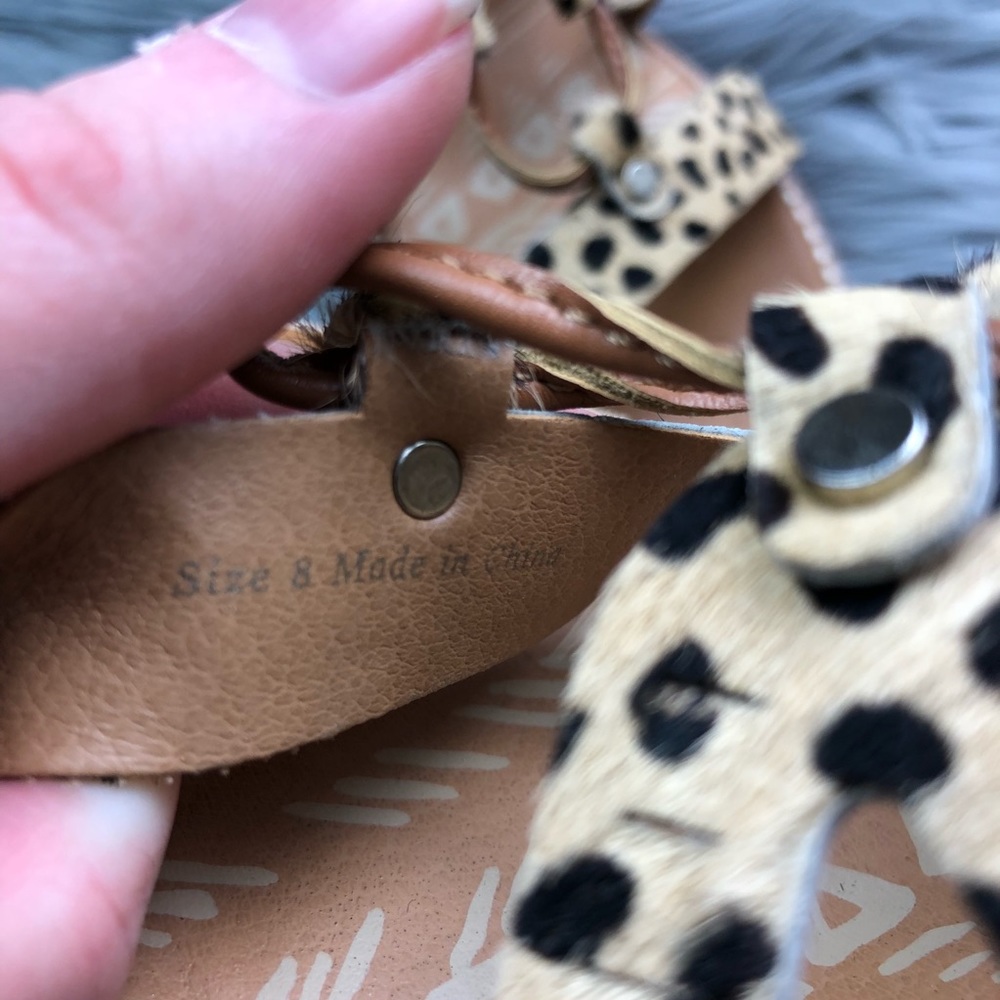 Dolce Vita Lyndon Calf Hair Lace Up Heeled Sandals - Picture 5 of 7